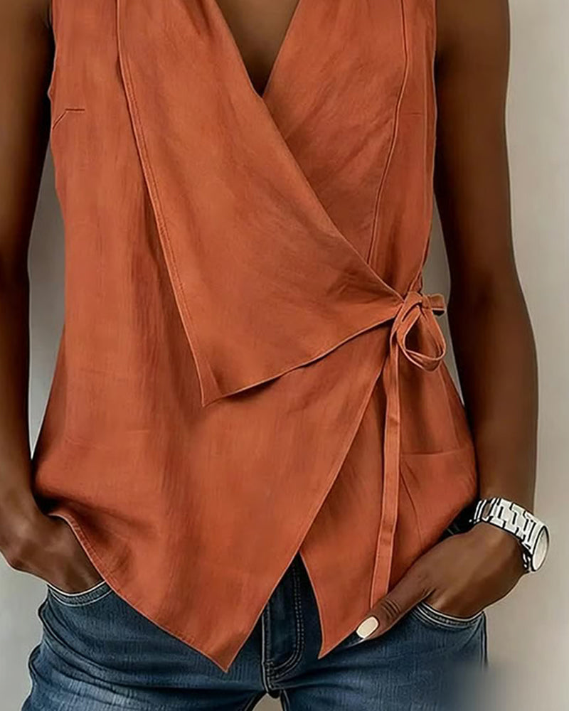 Brenda | Wide Strap Cross Top with Bow
