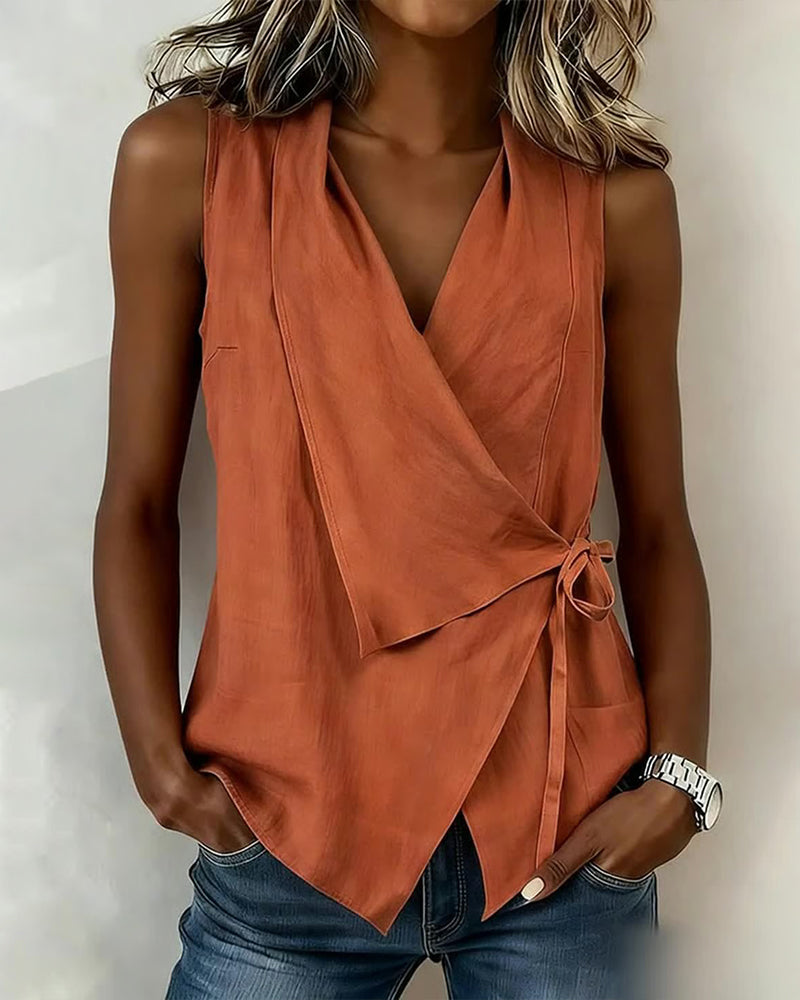 Brenda | Wide Strap Cross Top with Bow