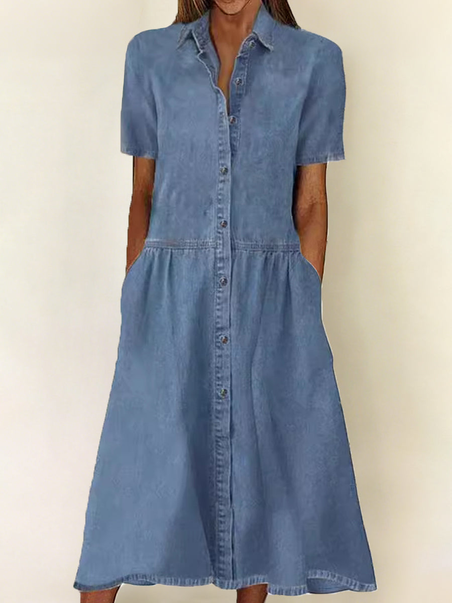 Carol | Short Sleeve Denim Dress