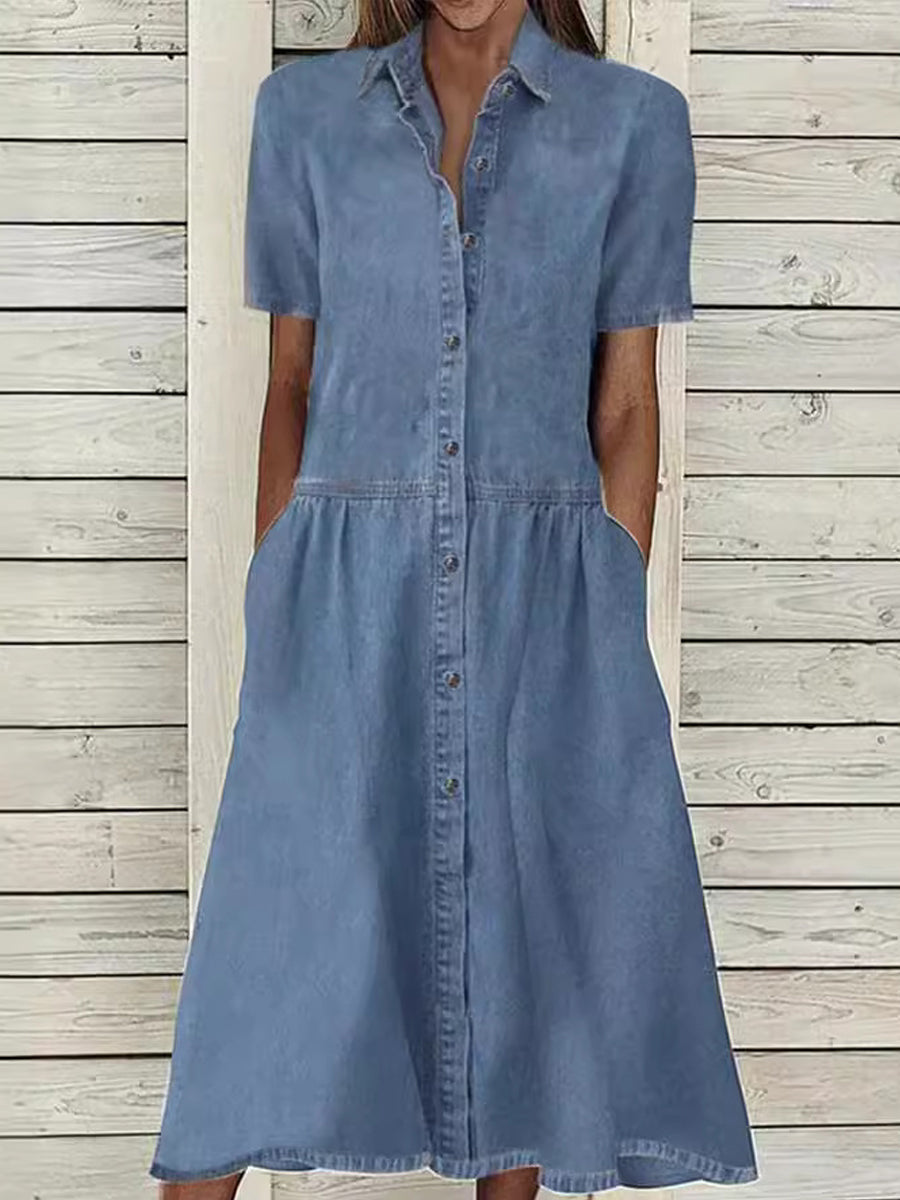 Carol | Short Sleeve Denim Dress